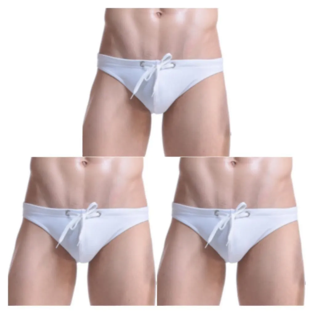 1/2/3/5 Men's Swim Briefs Adjustable Swimwear Boys Swimsuit Sportswear