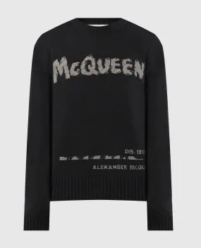 Alexander McQueen Gray sweater with logo embroidery