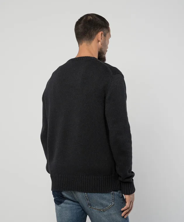 Alexander McQueen Gray sweater with logo embroidery