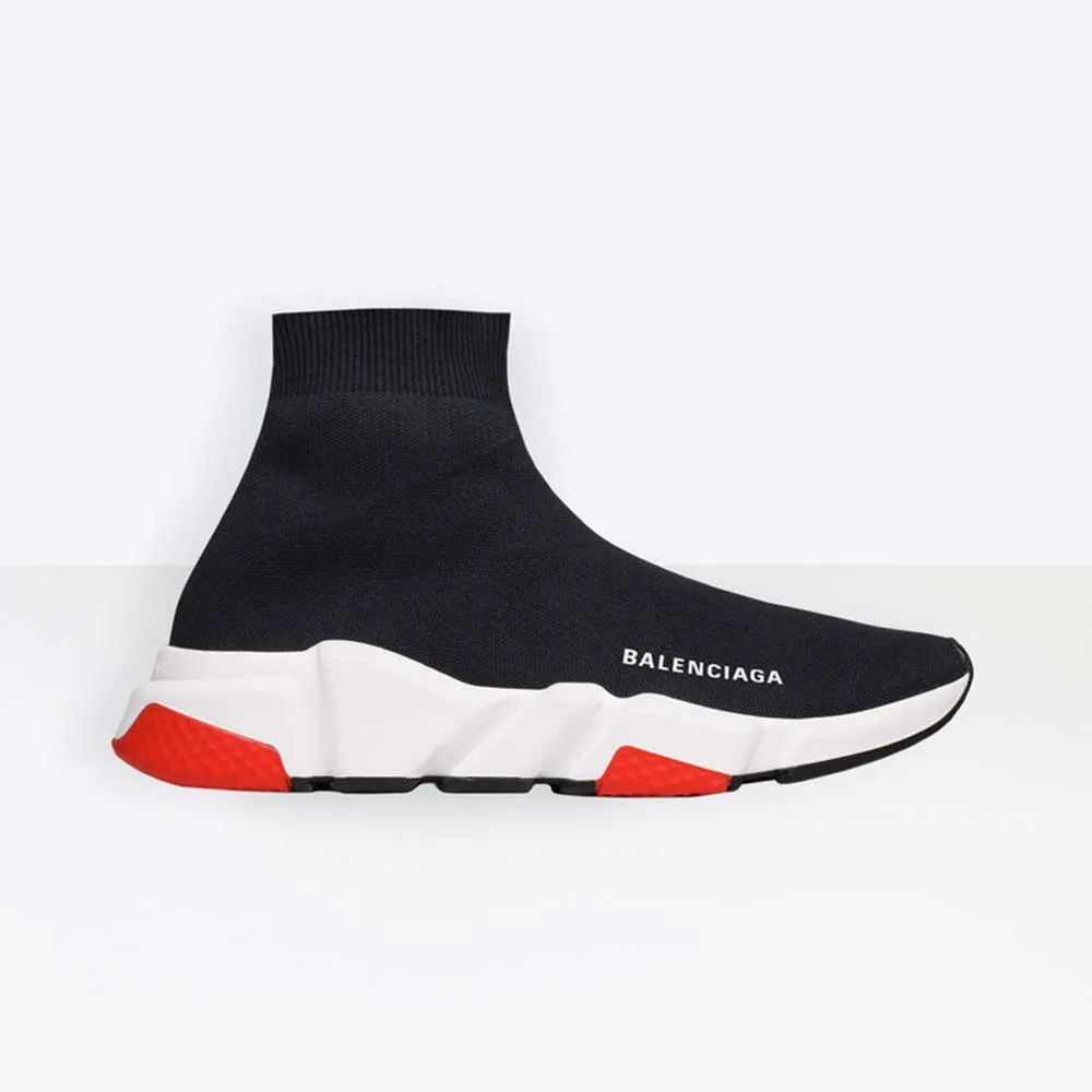 Balenciaga Zapatillas Speed ​​Mujer de Punto y Logo Balenciaga-Negro