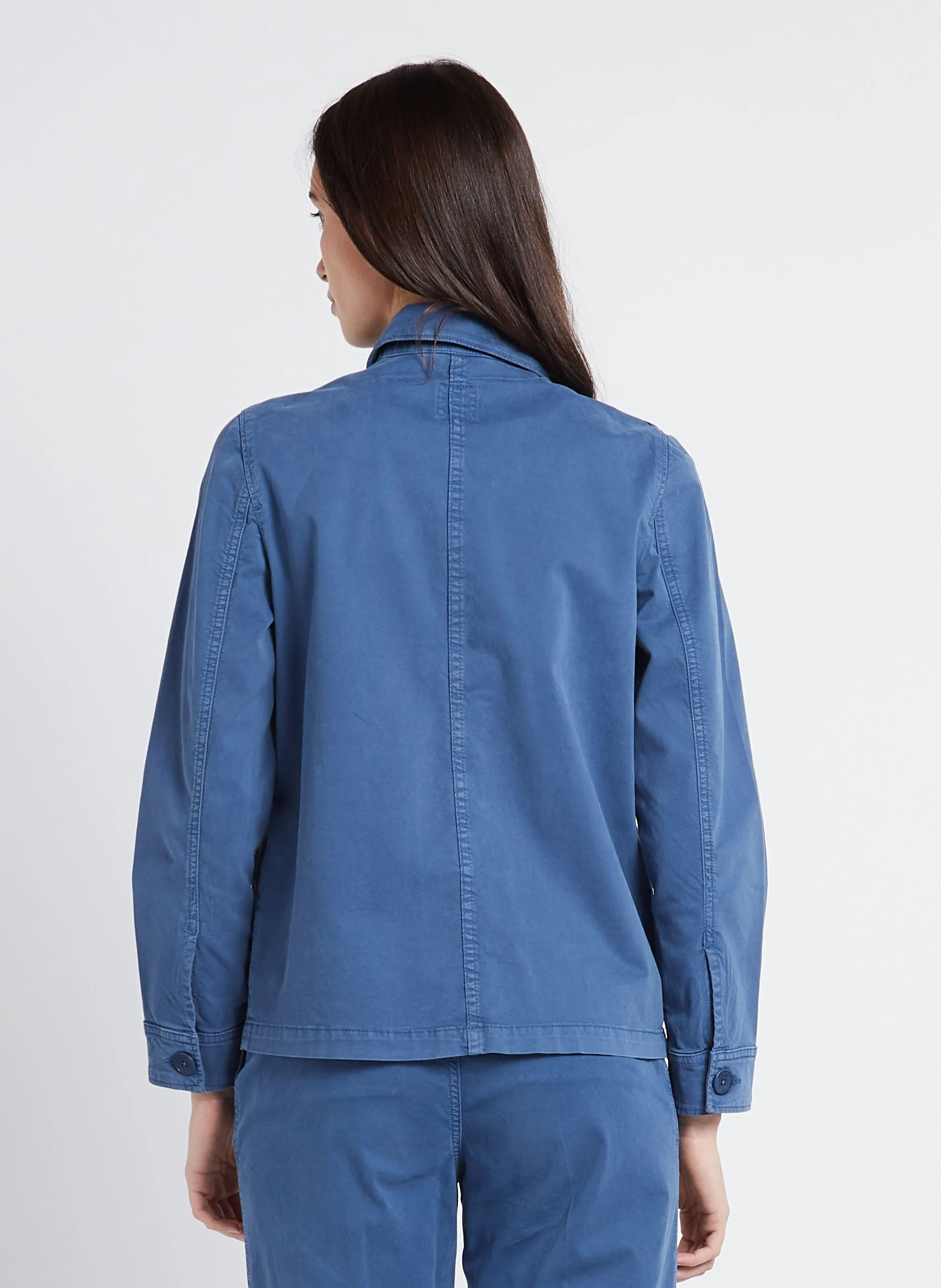 BENSIMON GOLTA - Chaqueta recta de algodón en azul