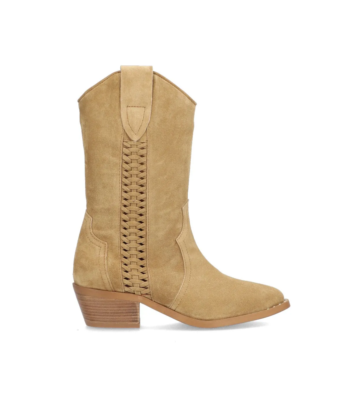 Bota campera en cuero para mujer