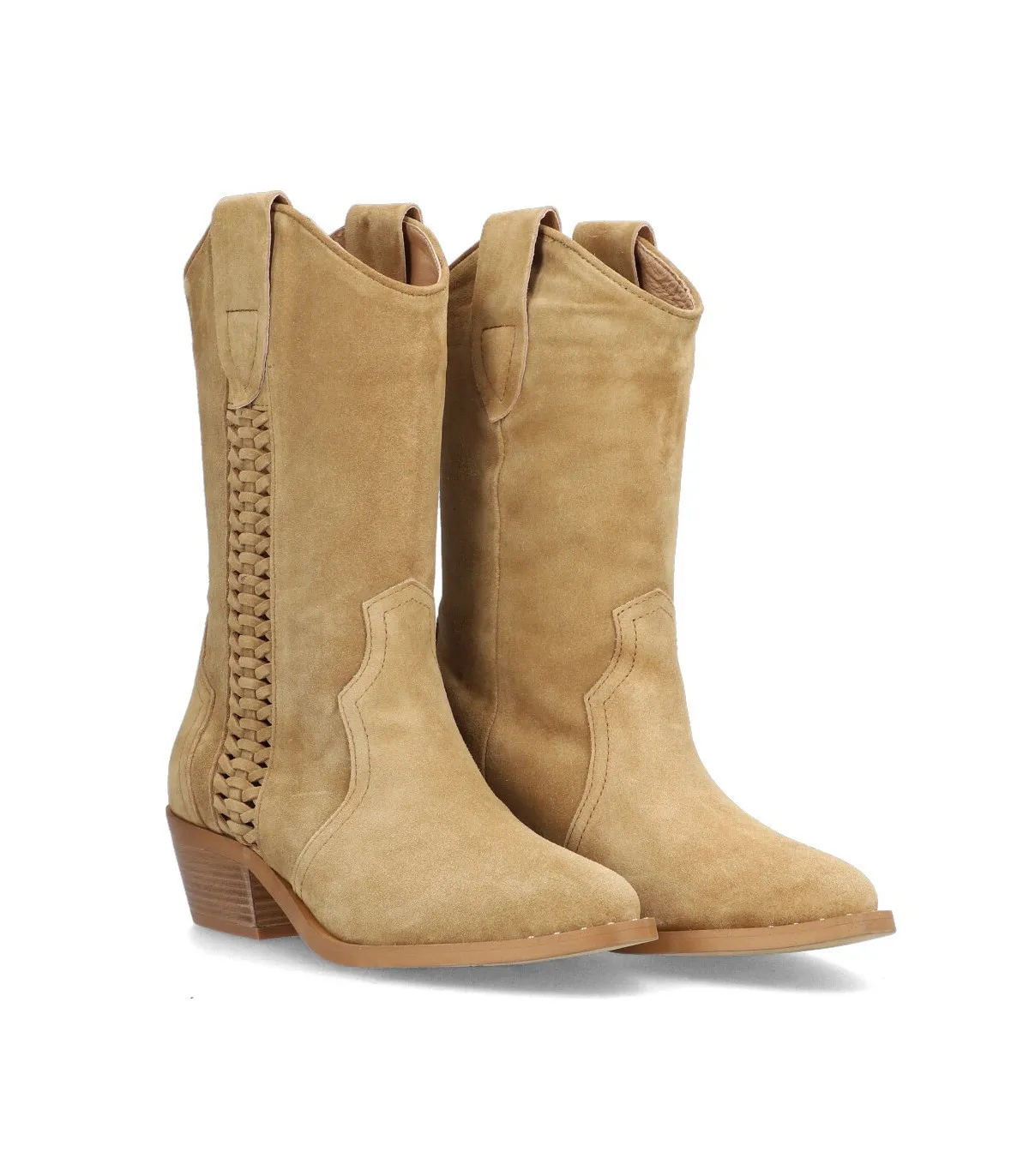 Bota campera en cuero para mujer