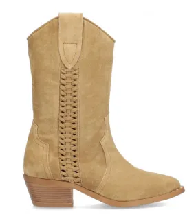 Bota campera en cuero para mujer