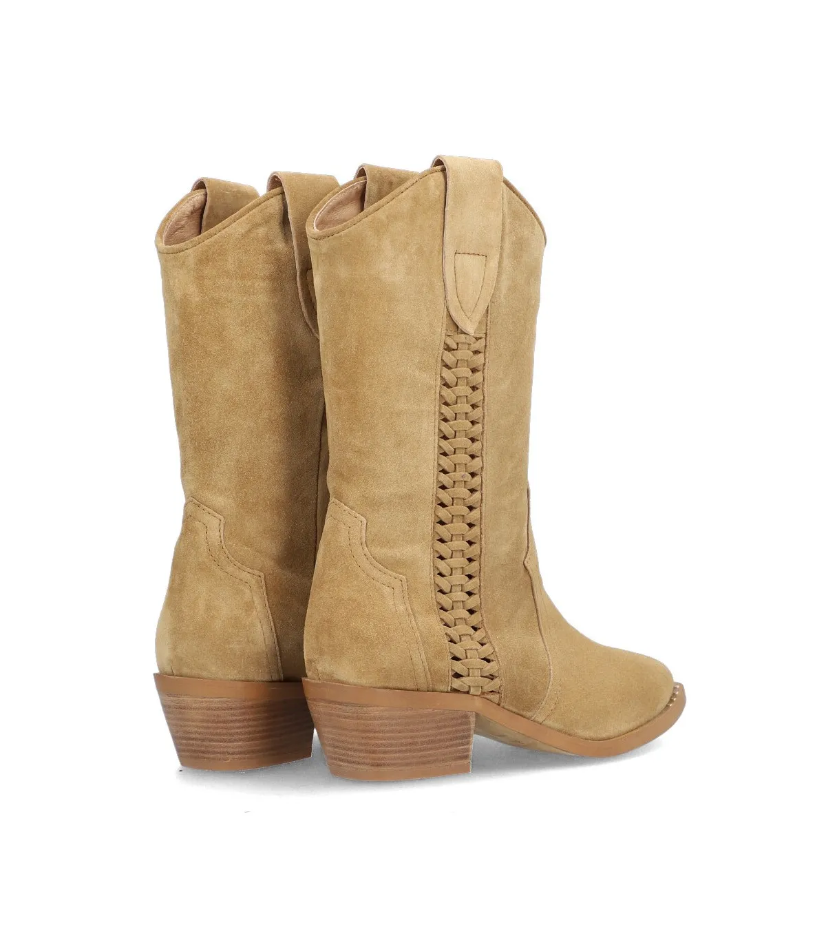 Bota campera en cuero para mujer