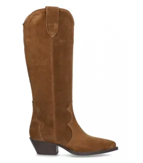 Bota campera en serraje cuero de mujer