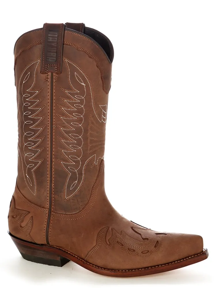 Bota cowboy piel becerro tierra
