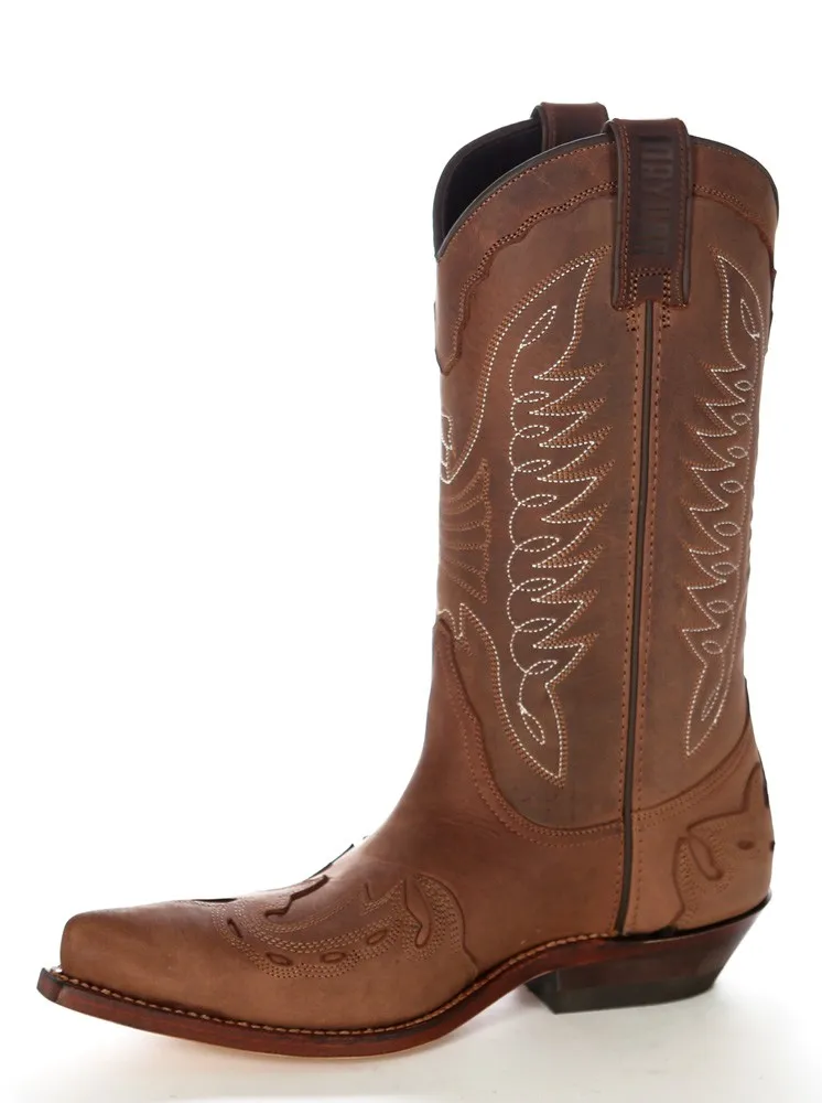 Bota cowboy piel becerro tierra
