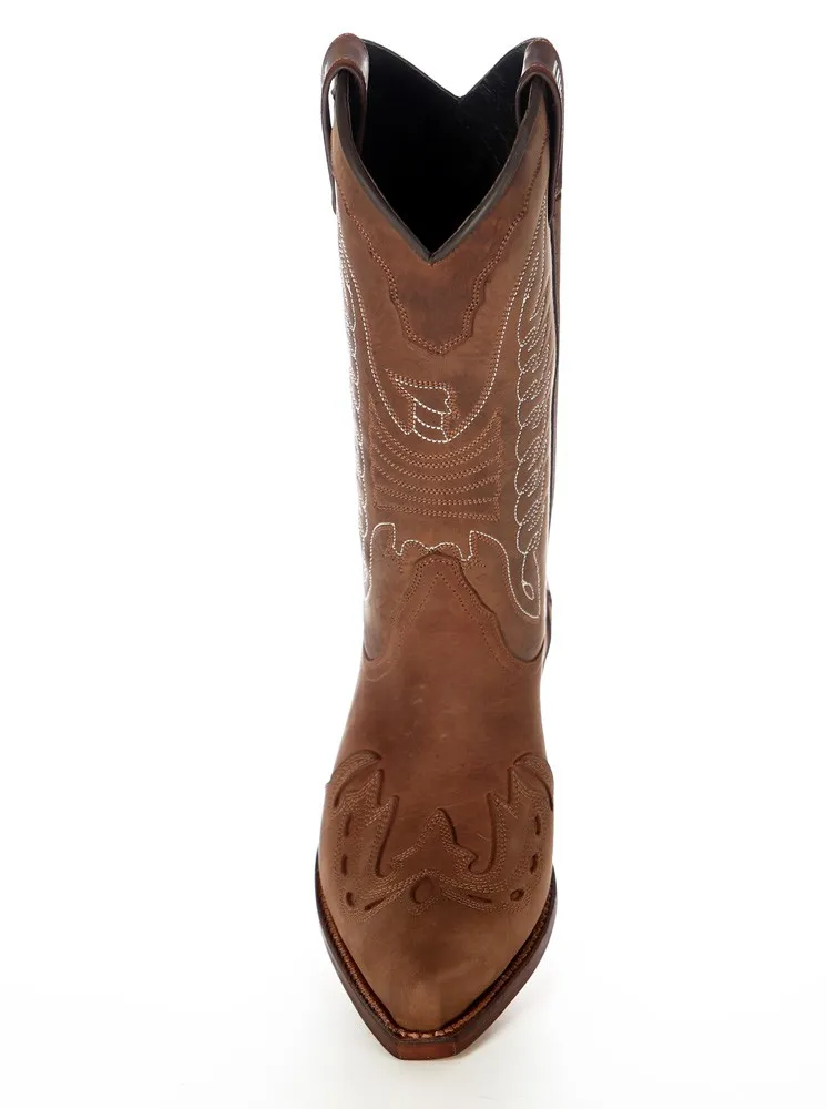 Bota cowboy piel becerro tierra
