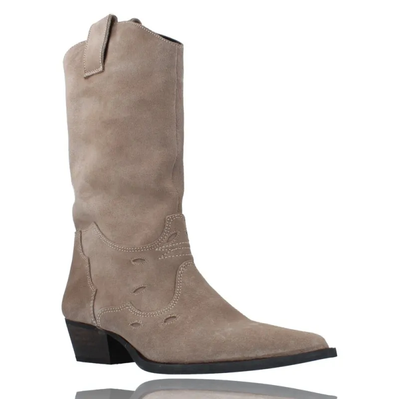 Botas Casual Camperas o Tejanas de Piel para Mujeres de Calzados Vesga 12418