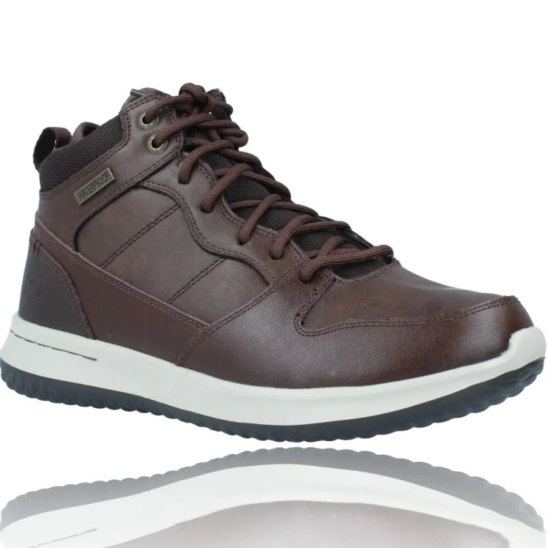 Botas Casual de Piel Wateproof con Cordones para Hombre de Skechers Delson 65801