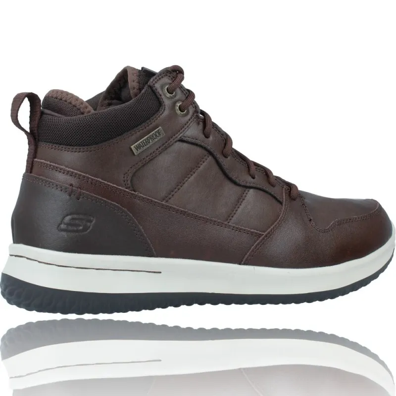 Botas Casual de Piel Wateproof con Cordones para Hombre de Skechers Delson 65801