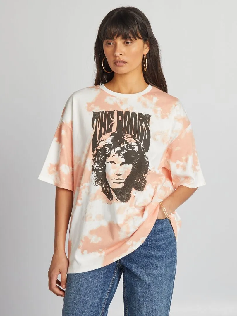 Camiseta tie-dye 'The Doors' - ROSA