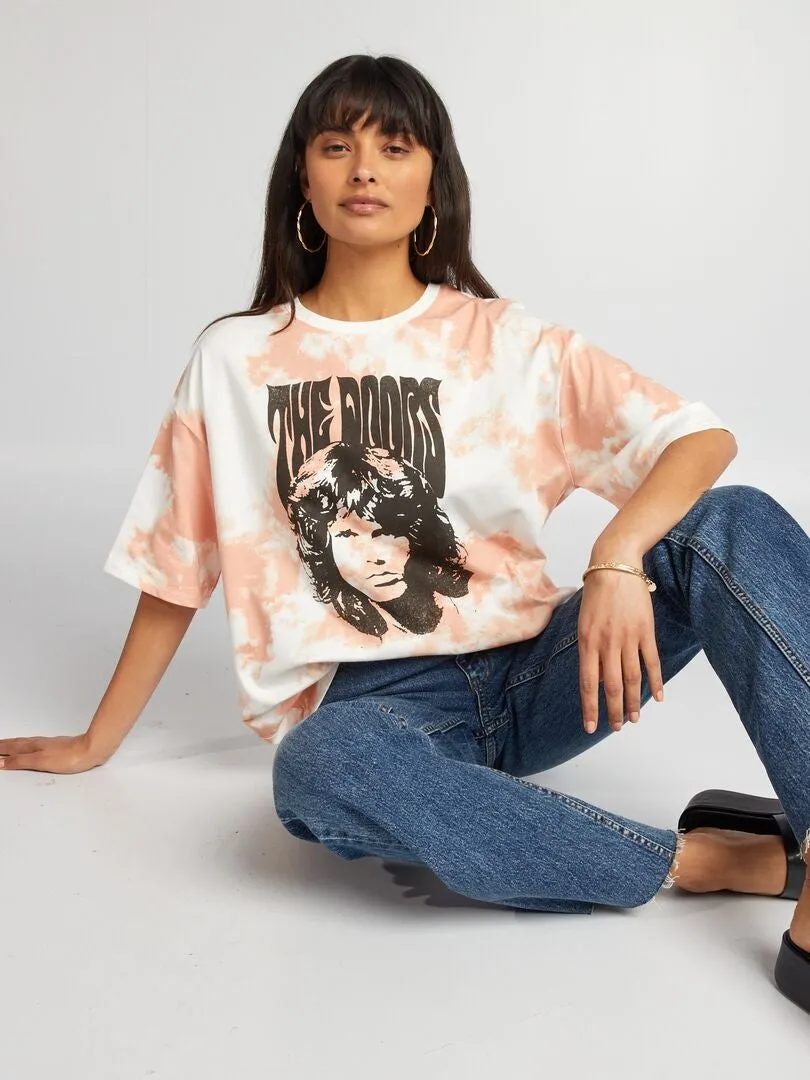 Camiseta tie-dye 'The Doors' - ROSA