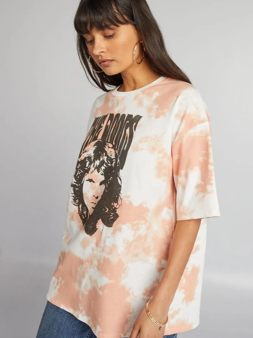 Camiseta tie-dye 'The Doors' - ROSA