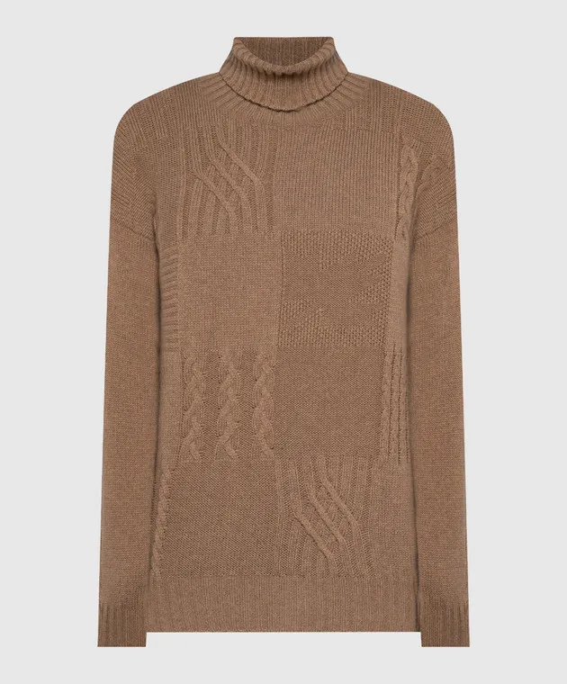 Canali Brown sweater with a textured pattern