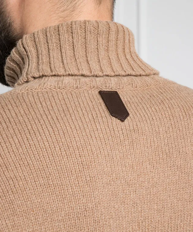 Canali Brown sweater with a textured pattern