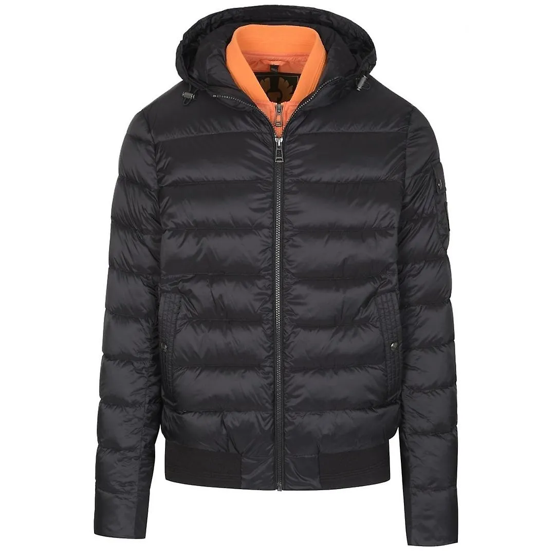 Chaqueta Belstaff Stadia Signal Orange Detail Negra con relleno de plumón