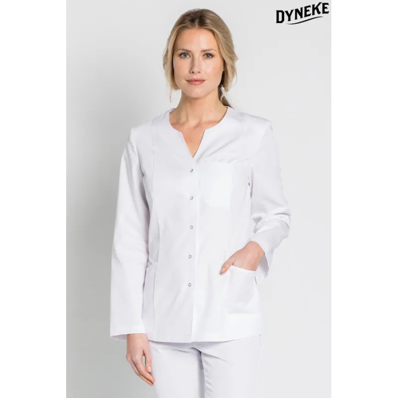 Chaqueta blanca ojal militar de manga larga - Dyneke