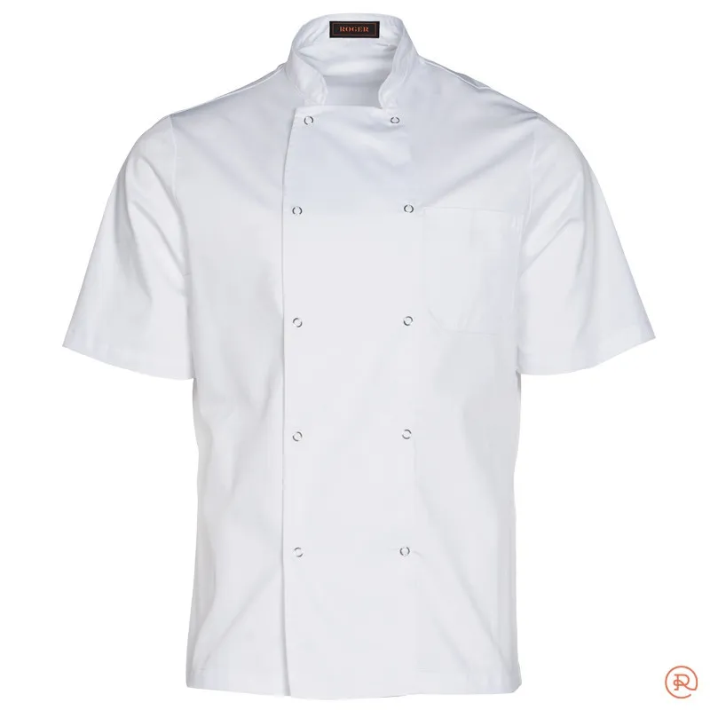 Chaqueta cocina blanca bolsillo pecho Alzira manga corta - Outlet