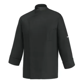 Chaqueta cocina Ottavio microfibra negra manga larga - Egochef