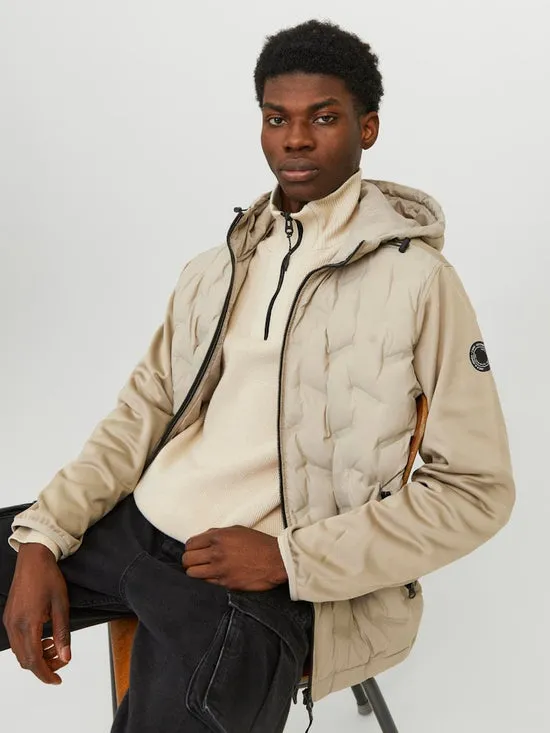 Chaqueta con capucha beige - JCOHEAT