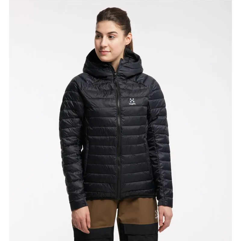 Chaqueta con capucha HAGLÖFS Spire Mimic para mujer (True Black)