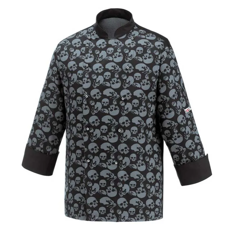 Chaqueta de chef con botones Black Skulls - Egochef