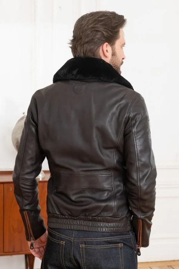 Chaqueta Hombre Royal Air Force Lecluse Sheep Crown Dark Brown Zz