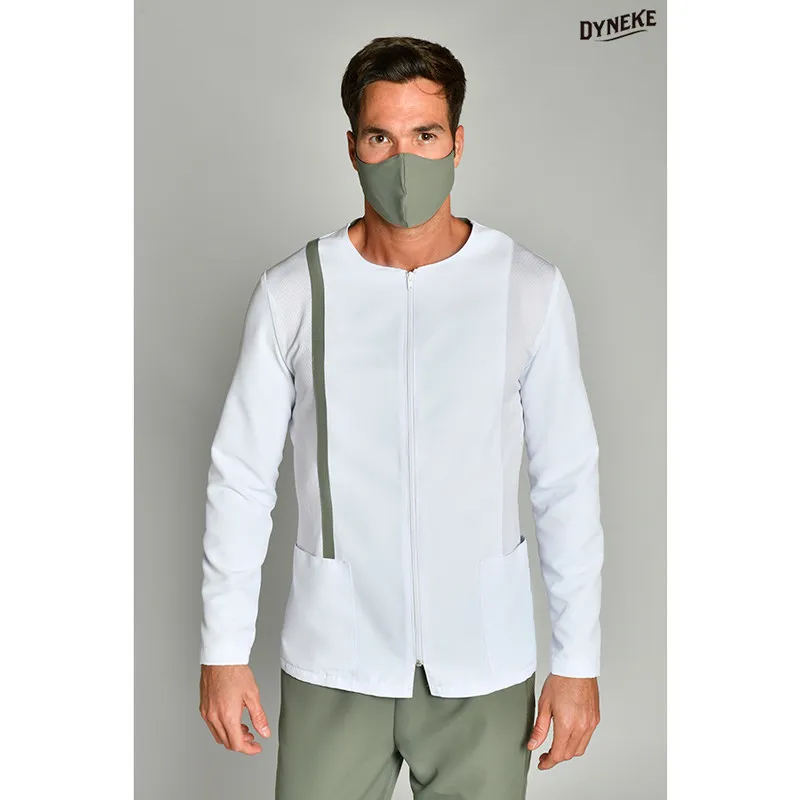 Chaqueta microfibra de hombre raya caqui - Dyneke