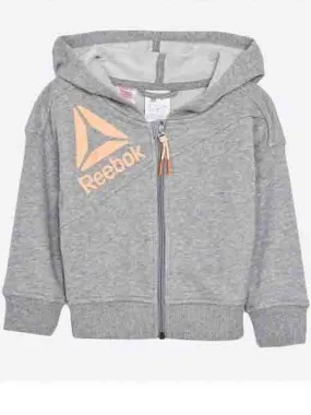 chaqueta reebok gris/naranja niña