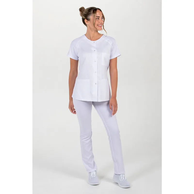 Chaqueta sanitaria manga ranglán blanca - Dyneke