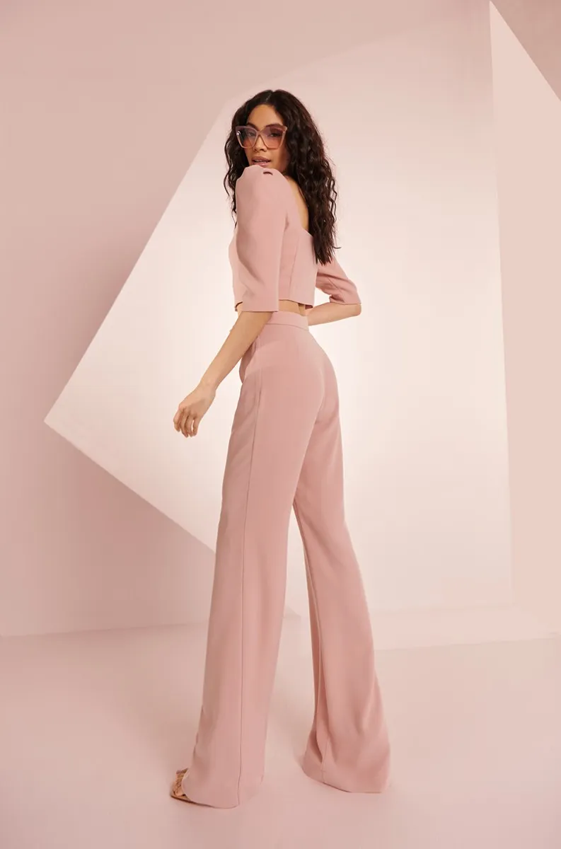 Conjunto Top y Pantalón Pasamanería Rosa Brie