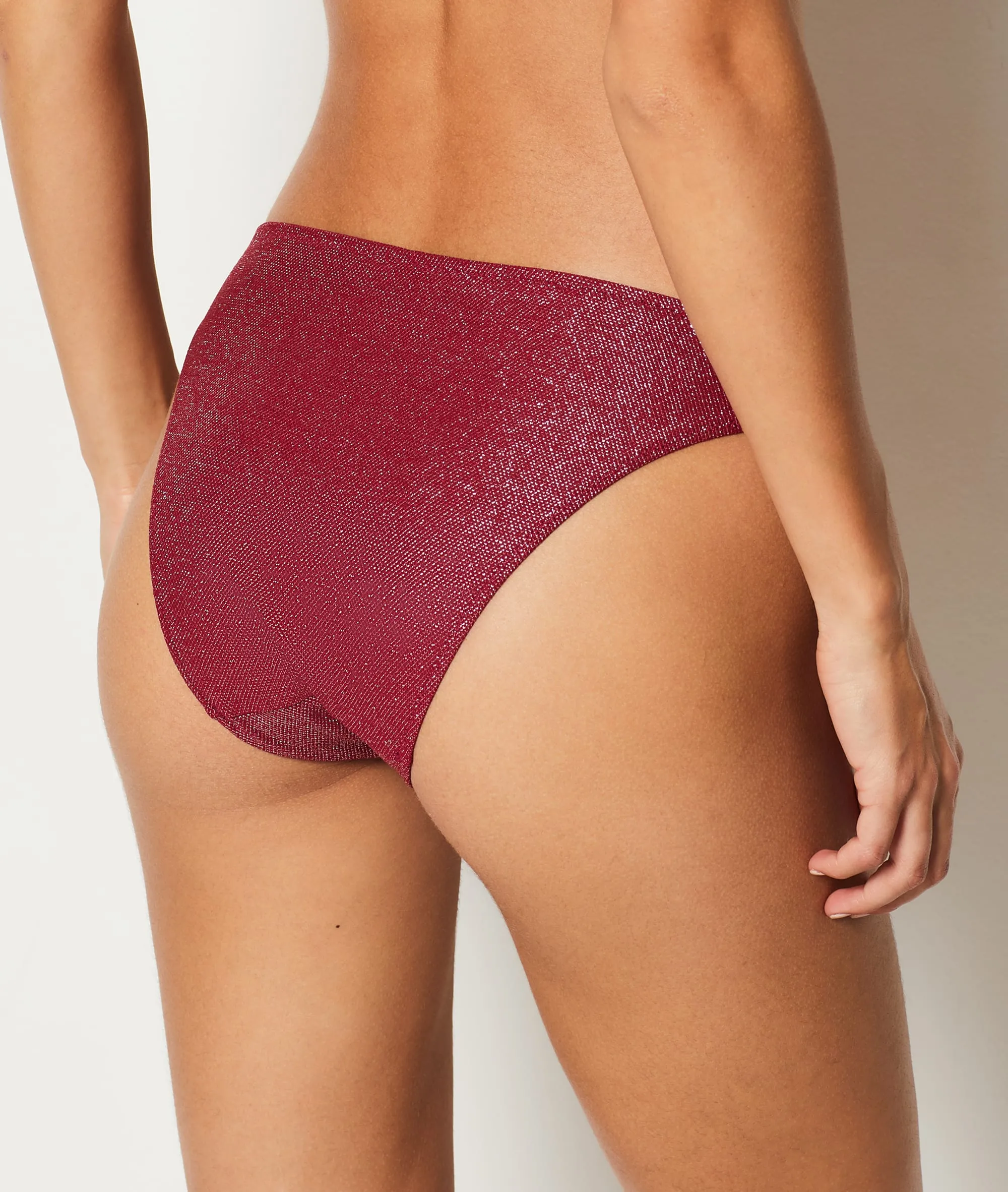 Culotte bikini bas de maillot irisée NOMADES BORDEAUX GRENAT - ETAM