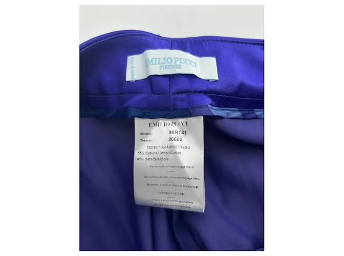 EMILIO PUCCI Pantalón T.fr 38 Algodón Azul 