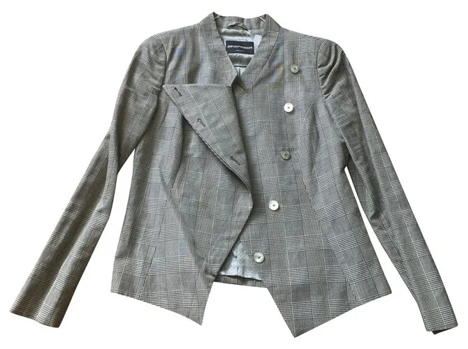 Emporio Armani Excelente chaqueta corta estructurada Gris 