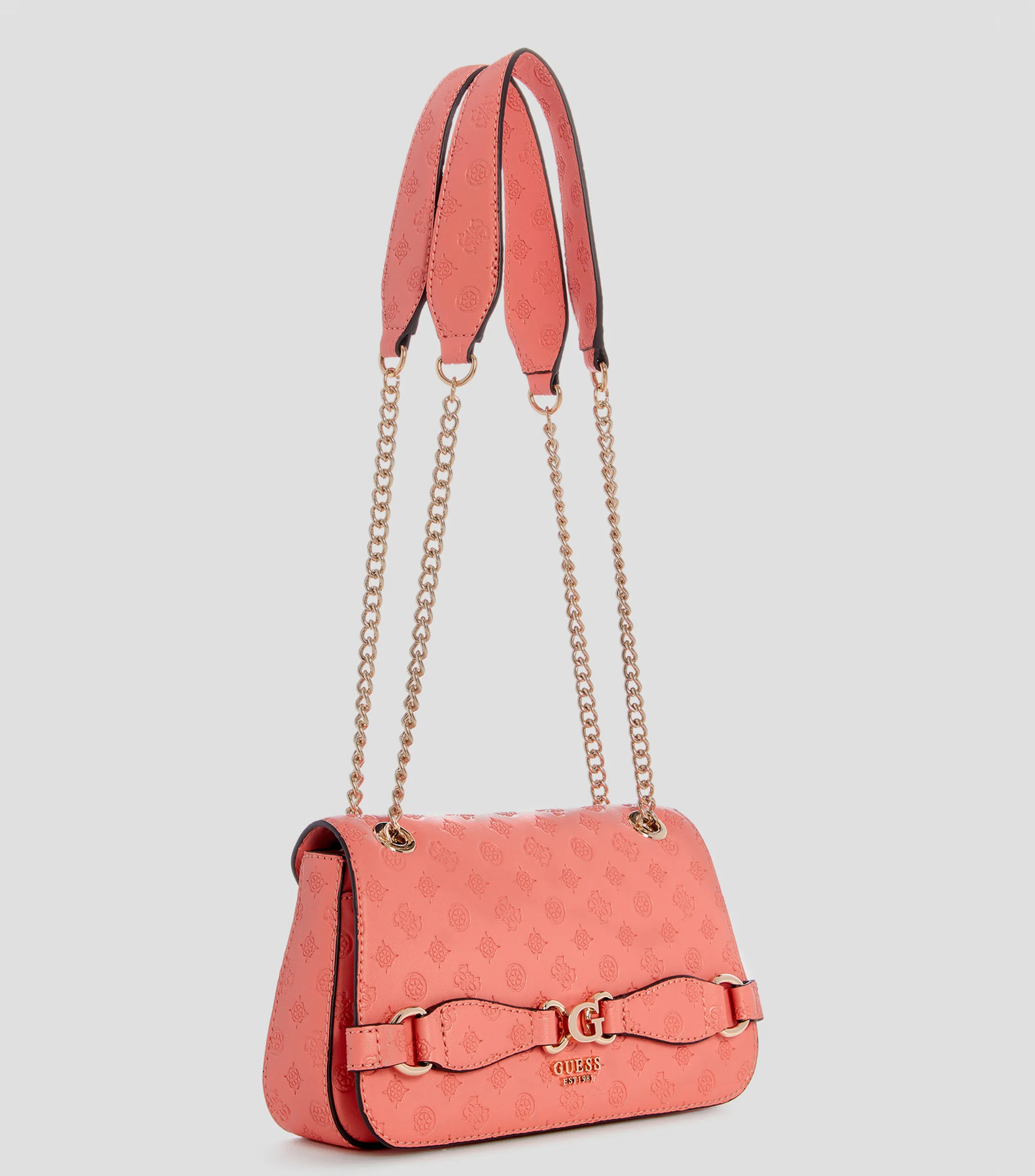 Guess Bolso crossbody coral Arlena Logo Convertible Monogram Mujer