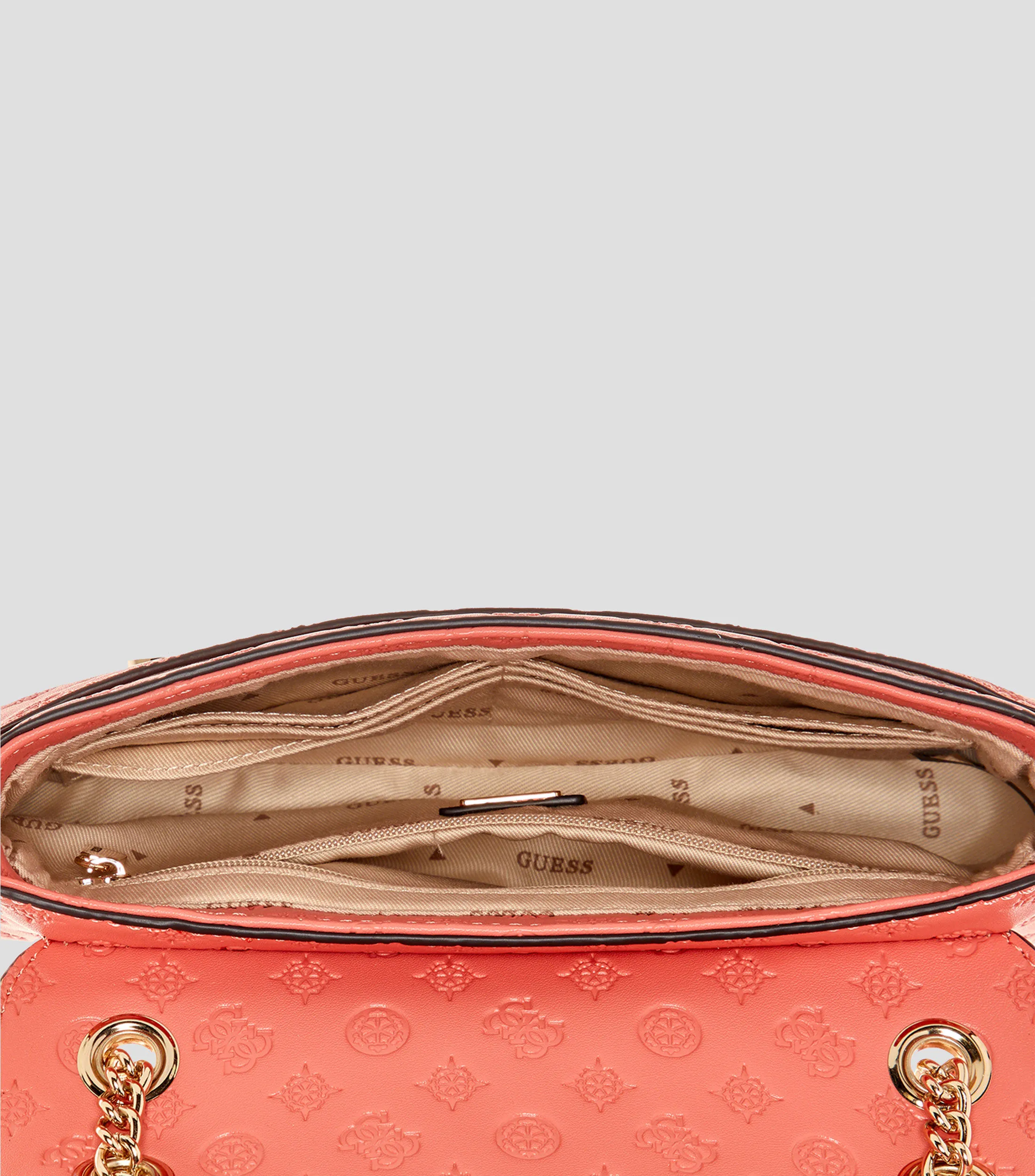 Guess Bolso crossbody coral Arlena Logo Convertible Monogram Mujer