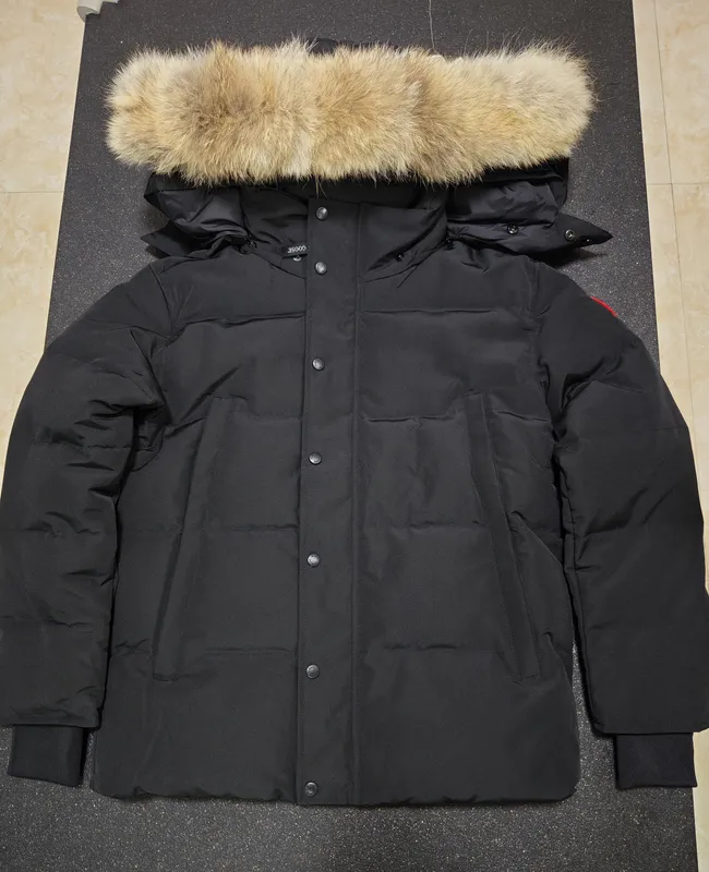 Hombres de invierno Chaquetas de plumón Diseñador de piel de coyote real Homme Puffer Cazadora al aire libre Jassen Prendas de a