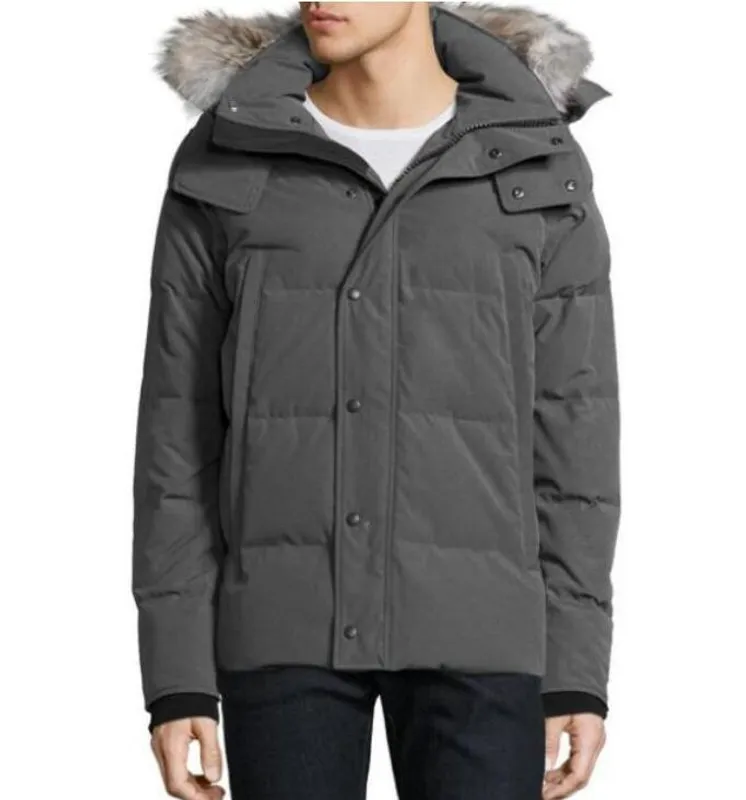 Hombres de invierno Chaquetas de plumón Diseñador de piel de coyote real Homme Puffer Cazadora al aire libre Jassen Prendas de a