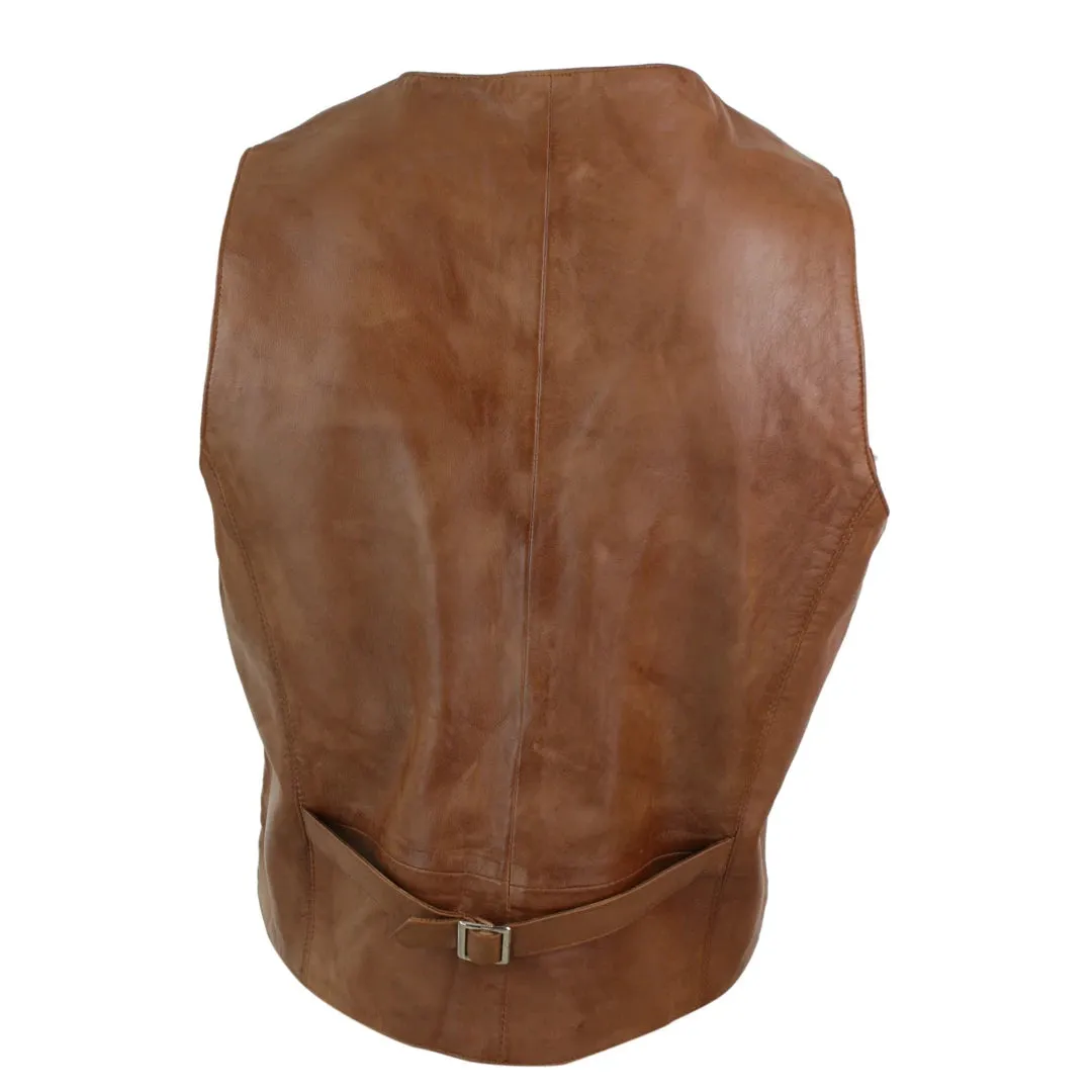 Infinity 153 Napa - Chaqueta de cuero para caballero estilo Vintage Retro Negro Camel