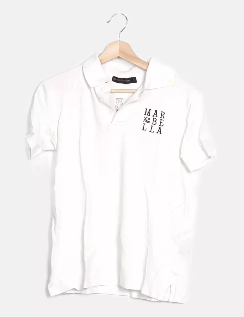 ISLAND SPIRIT Polo blanco detalle bordado