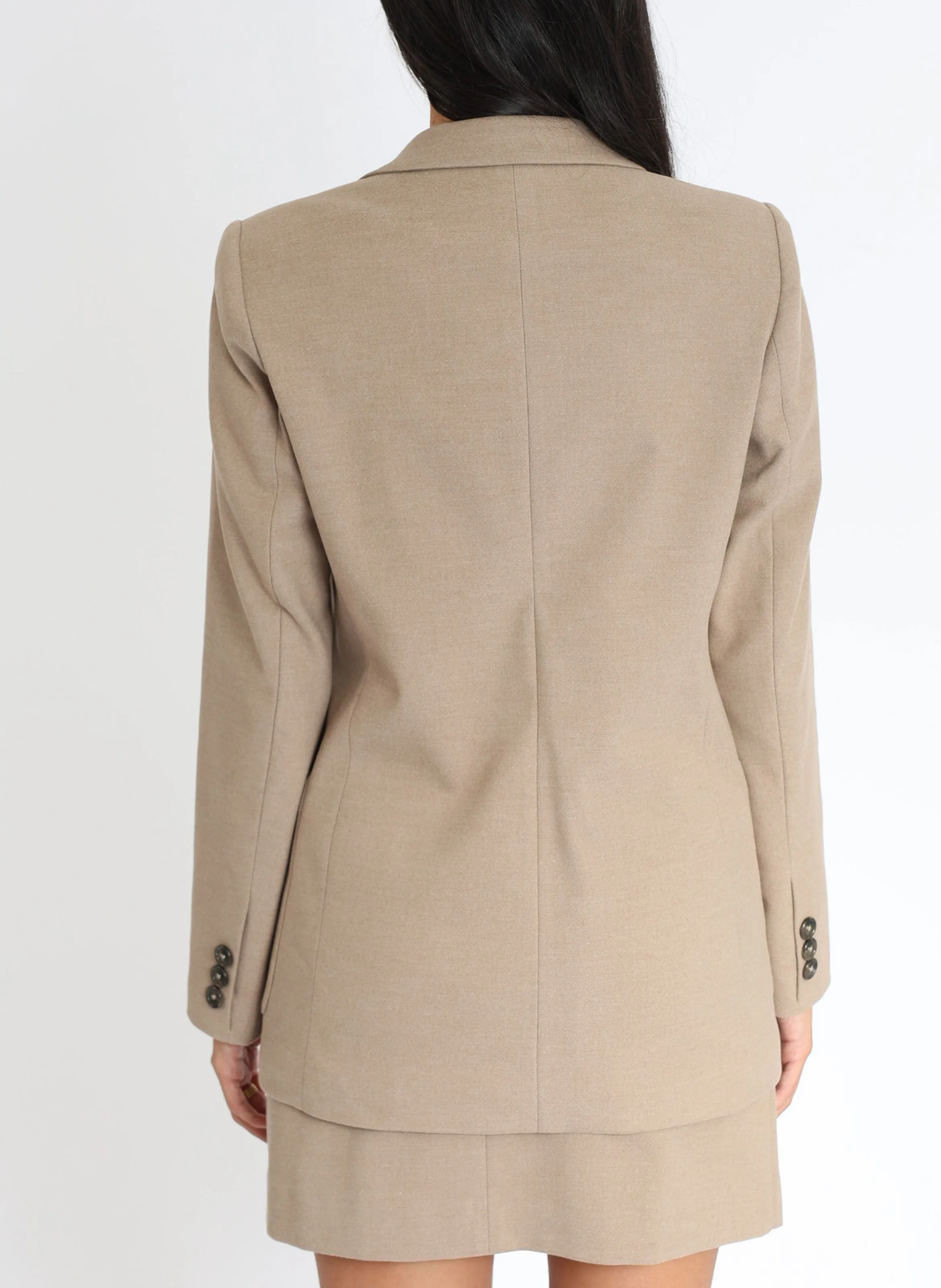 KOOKAI MACHA - Chaqueta sastre cruzada en beige