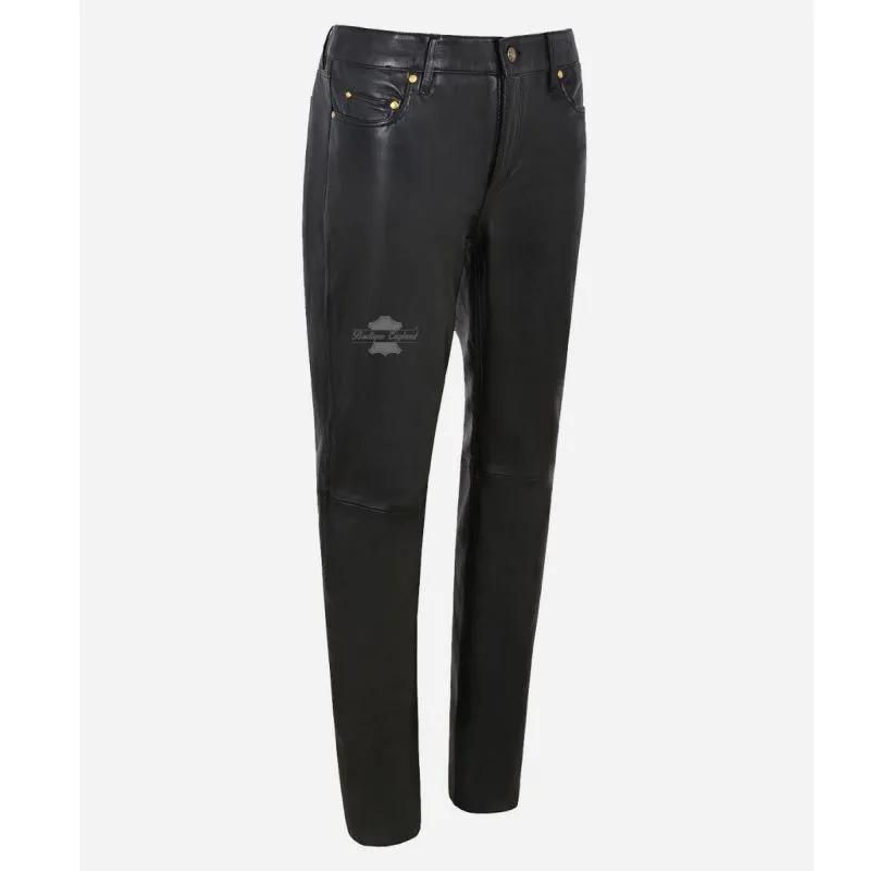 Ladies Leather Pants Soft Leather Jeans Style Casual Leather Pants