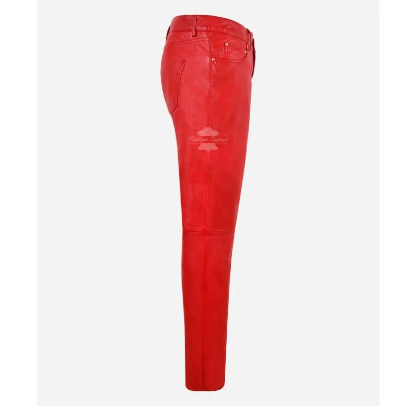 Ladies Leather Pants Soft Leather Jeans Style Casual Leather Pants