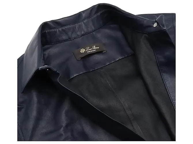 Loro Piana Chaqueta estilo camisa para hombre Azul marino 