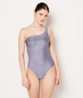 Maillot de bain 1 pièce asymétrique irisé SAMBAIA GRIS CLAIR - ETAM