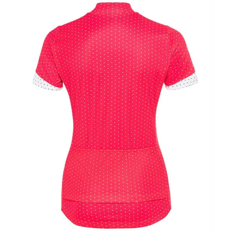 Maillot de ciclismo Odlo Cuello de cremallera completo Essentia (blanco - rosa) mujer