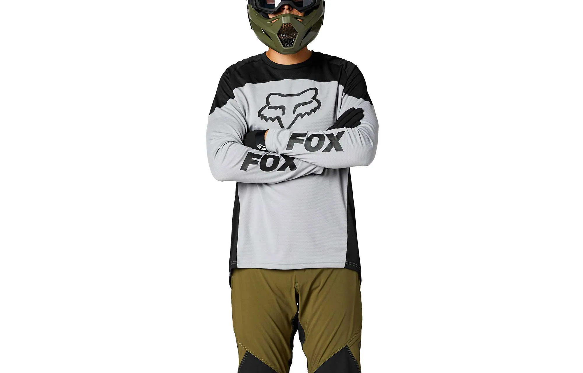 MAILLOT MANGAS LARGAS FOX DEFEND STEEL GREY