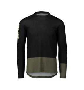 Maillot POC Mtb Pure Ls (Negro Uranio/Verde Epidoto)